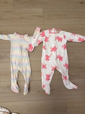 The Beaufort Bonnet Company Pink Elephant Print Footed One-Piece